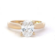 18K Yellow Gold Oval Solitaire Engagement Ring